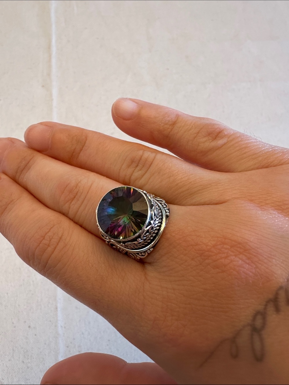 Mystic Rainbow Topaz Sterling Silver Ring - Picture 13 of 14